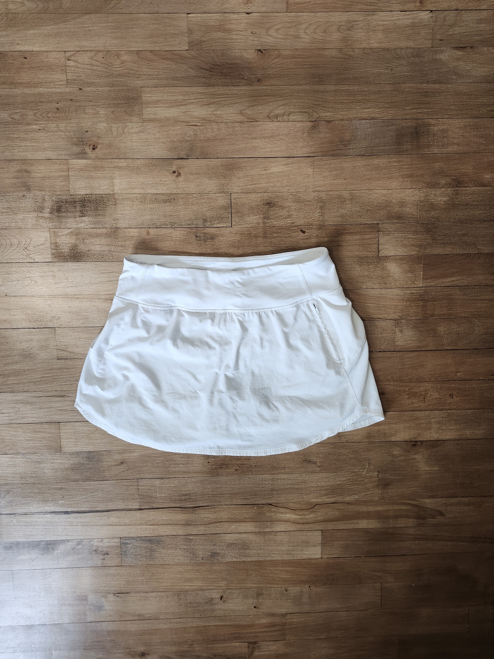 White Athletic Skort with Stretch Waistband